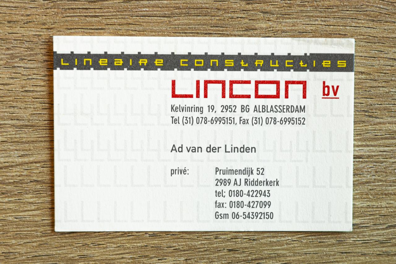 Visitekaartje Lincon, Lineaire Constructies