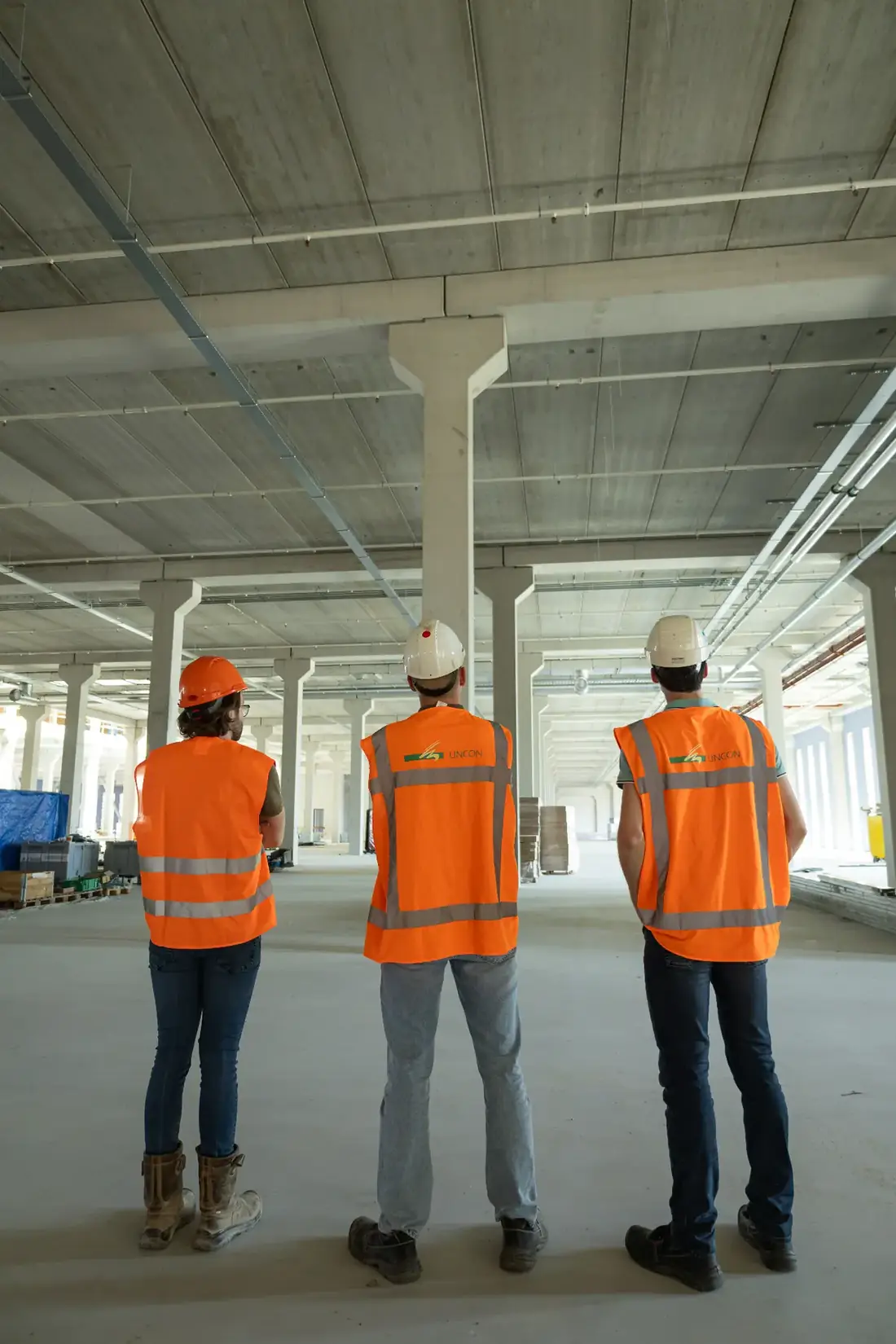 Lincon team op de bouwplaats